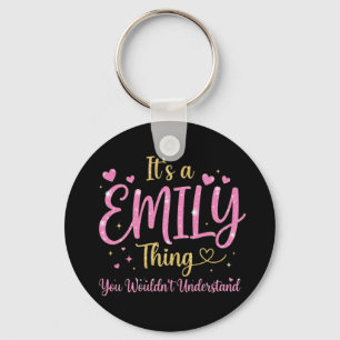 Es ist eine Emily-Sache Rosa Gold Frauen Geschenk Schlüsselanhänger