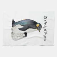 Es ist eine Familie von Pinguinen Aquarell zeichne