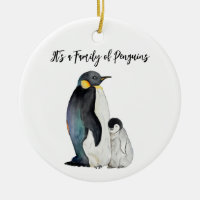 Es ist eine Familie von Pinguinen Aquarell zeichne