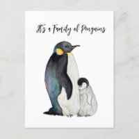 Es ist eine Familie von Pinguinen Aquarell zeichne