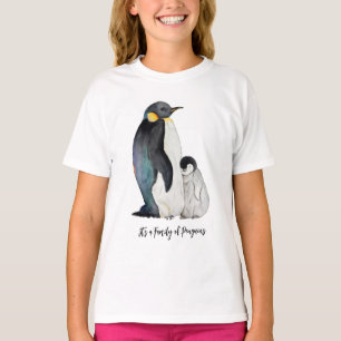 Es ist eine Familie von Pinguinen Aquarell zeichne T-Shirt