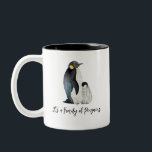 Es ist eine Familie von Pinguinen Aquarell zeichne Zweifarbige Tasse<br><div class="desc">Es ist eine Familie von Pinguinen Aquarell zeichnend</div>