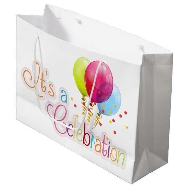 Es ist eine Feier Große Geschenktüte (Vorderseite Schrägansicht)