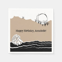 Es ist eine Geburtstagsparty am Strand Serviette