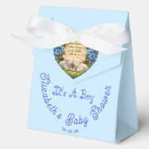 Es ist eine Geschenkbox für eine Babyparty für ein
