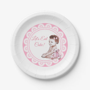 Es ist eine Girl African American Baby Shower Pappteller