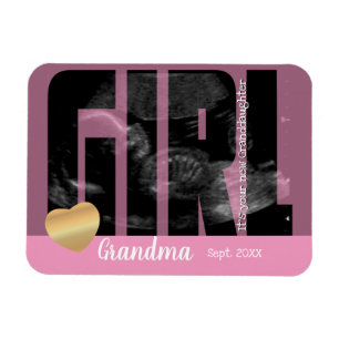 Es ist eine Girl-Ankündigung - Sonogramm mit DIY T Magnet