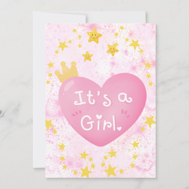 Es ist eine Girl Announcement Card Dankeskarte (Vorderseite)