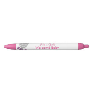 Es ist eine Girl Baby Rattle Pink Star Bow Ankündi Kugelschreiber