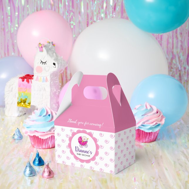 Es ist eine Girl Baby Shower Pink Spiral Gevor Box Geschenkschachtel (Party)