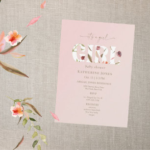 Es ist eine Girl Blush Fall Baby Dusche II Einladung