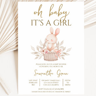 Es ist eine Girl Boho Bunny Baby Dusche Einladung
