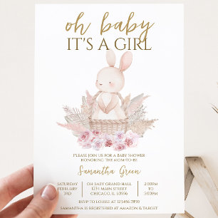 Es ist eine Girl Boho Bunny Baby Dusche Einladung