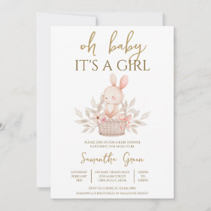 Es ist eine Girl Boho Bunny Baby Dusche Einladung