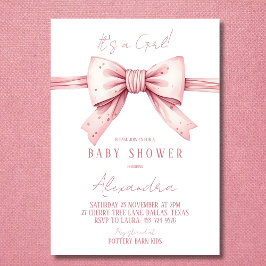 Es ist eine Girl Coquette Pink Bow Baby Dusche Einladung