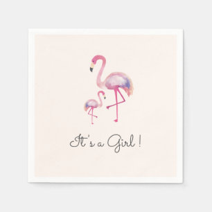 Es ist eine Girl Flamingo Baby Dusche Napkin Serviette