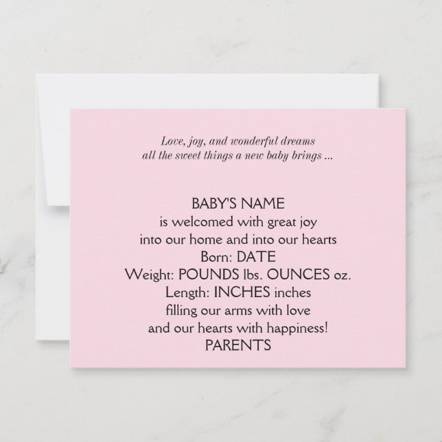 Es ist eine Girl Foto Baby Ankündigung (Vorderseite)