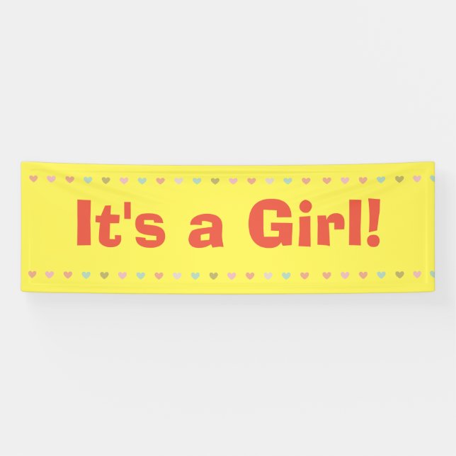 Es ist eine Girl - New Baby Girl Birth Ankündigung Banner (Horizontal)