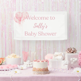Es ist eine Girl Pink Balloons Baby Dusche Willkom Banner