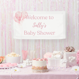 Es ist eine Girl Pink Balloons Baby Dusche Willkom Banner