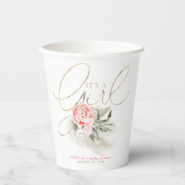 Es ist eine Girl-Pink-Blütenpampas-Grass-Baby-Dusc Pappbecher