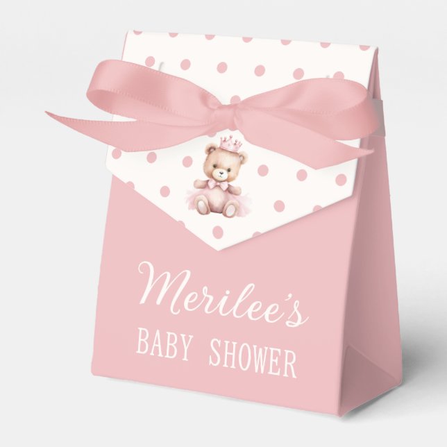 Es ist eine Girl Pink Princess Bear Baby Dusche Geschenkschachtel (Vorderseite)