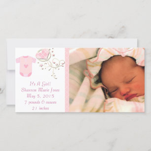 Es ist eine Girl Pink Raute Niedliche New Baby Ank Ankündigung