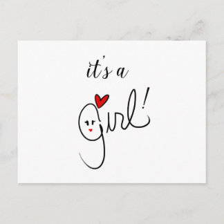 Es ist eine Girl-Postkarte Ankündigungspostkarte