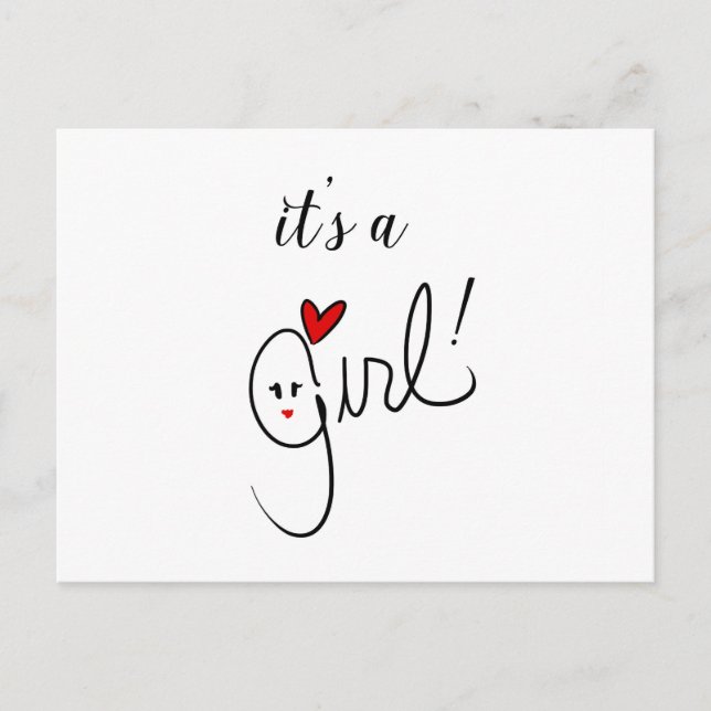 Es ist eine Girl-Postkarte Ankündigungspostkarte (Vorderseite)