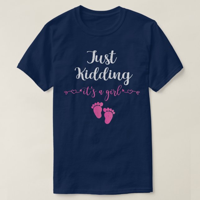 Es ist eine Girl Pregnancy Announcement Gender Rev T-Shirt (Design vorne)