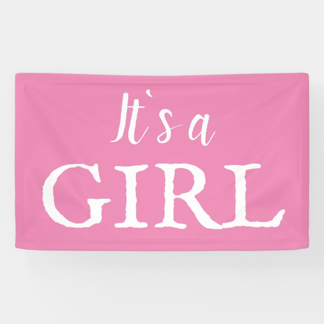 Es ist eine Girl Typografie Pink Baby Girl Baby Du Banner (Horizontal)
