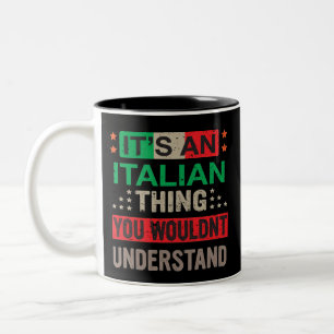 Es ist eine italienische Sache, die Sie nicht vers Zweifarbige Tasse