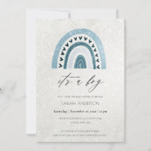 ES IST EINE JUNGE AQUA BLAU RAINBOW BABY SHOWER IN