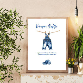 Es ist eine junge blaue Jeans Baby Dusche Windeln  Poster