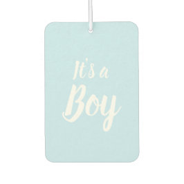 Es ist eine junge, hellblaue Babydusche, Gender-En Autolufterfrischer