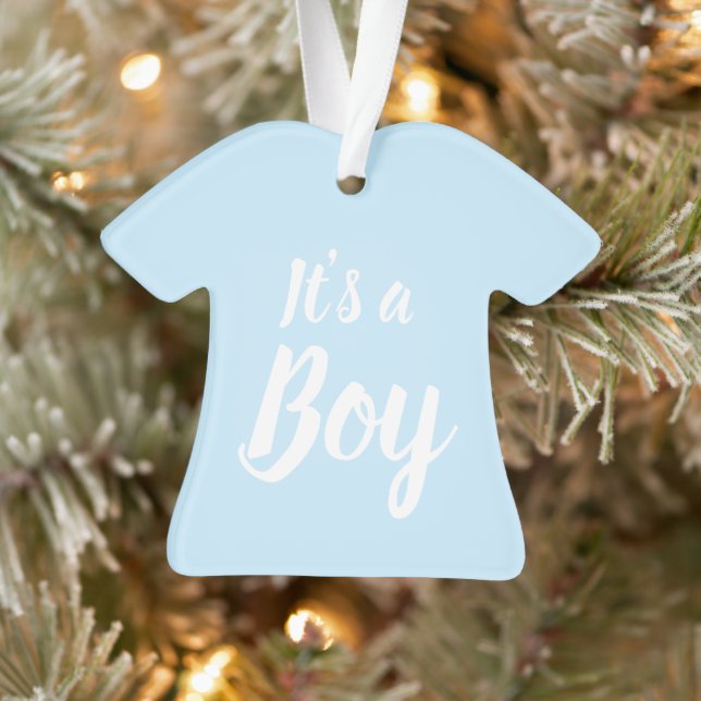 Es ist eine junge, hellblaue Babydusche, Gender-En Ornament (Baum)