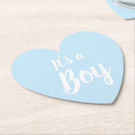 Es ist eine junge, hellblaue Babydusche, Gender-En Untersetzer