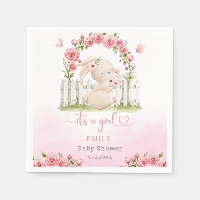 Es ist eine junge, moderne Aquarellmädchendusche Serviette (Vorderseite)