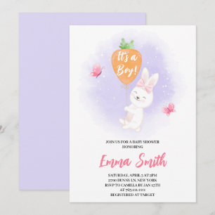 Es ist eine junge Niedliche Bunny Baby Shower Einl Einladung