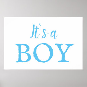 Es ist eine junge Typografie Blue Baby Boy Baby Sh Poster