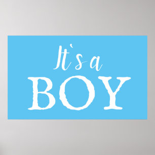 Es ist eine junge Typografie Blue Baby Boy Baby Sh Poster