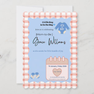 Es ist eine Jungen-Baby-Party-Einladung Gingham Einladung
