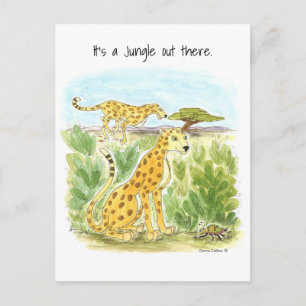 Es ist eine Jungle Cheetah Post Card Postkarte