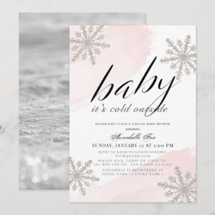 Es ist eine kalte Outside Pink Virtual Baby Dusche Einladung