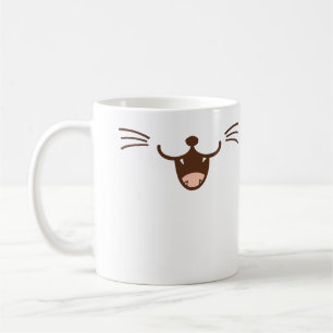 Es ist eine Katze! schlaues Lächelnkatzengesicht Kaffeetasse