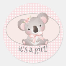 Es ist eine Kinderdusche, runde Umschlag Aufkleber