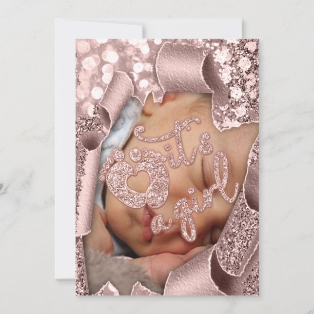 Es ist eine Kinderfütterung nach Maß Foto Neue Kin Einladung (Rückseite)