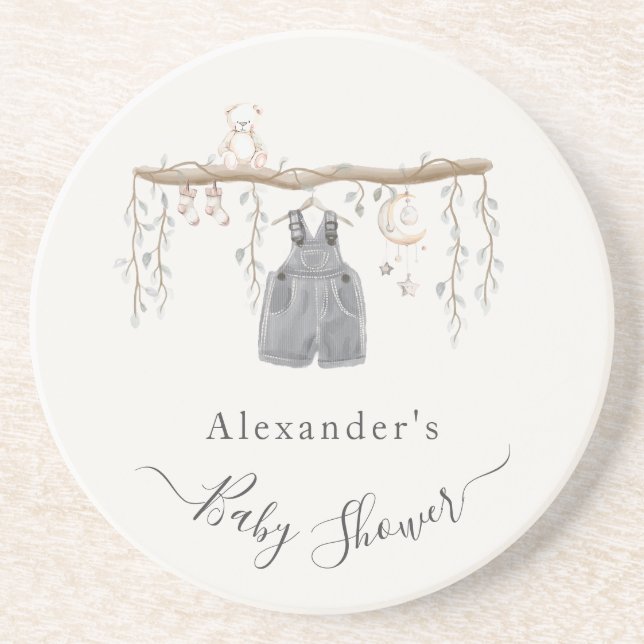 Es ist eine Kinderkleidung Eukalyptus Baby-Dusche Getränkeuntersetzer (Vorne)