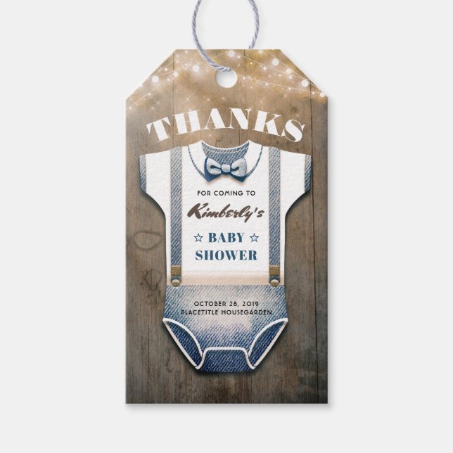 Es ist eine kleine Babydusche, danke Geschenkanhänger (Vorderseite)