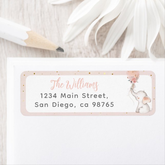 Es ist eine kleine Elefant & Balloon Baby Dusche (Insitu)